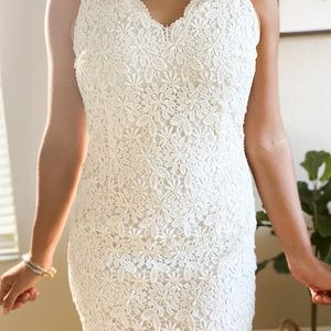 Floral embroidery dress